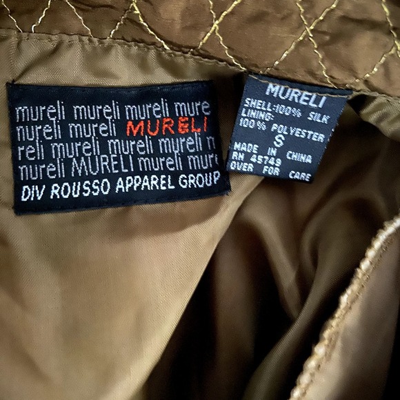 Women's Mureli Vintage Silk Print Studded Bomber Jacket Size Small - Picture 2 of 6